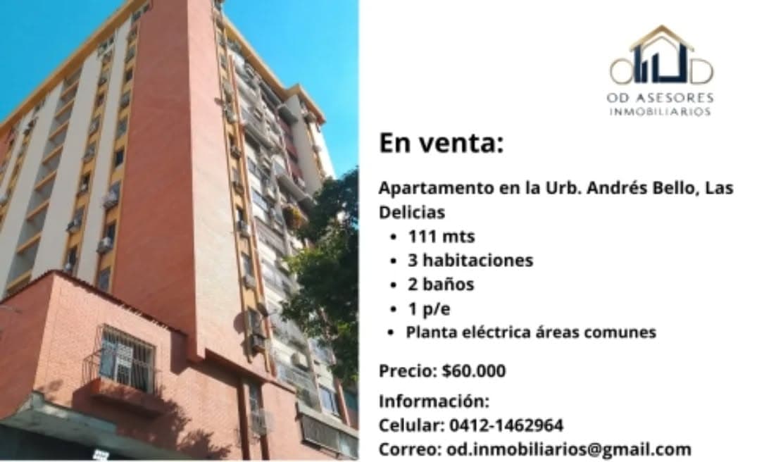 Apartamento en Venta, Urb. Andrés Bello, Las Delicias