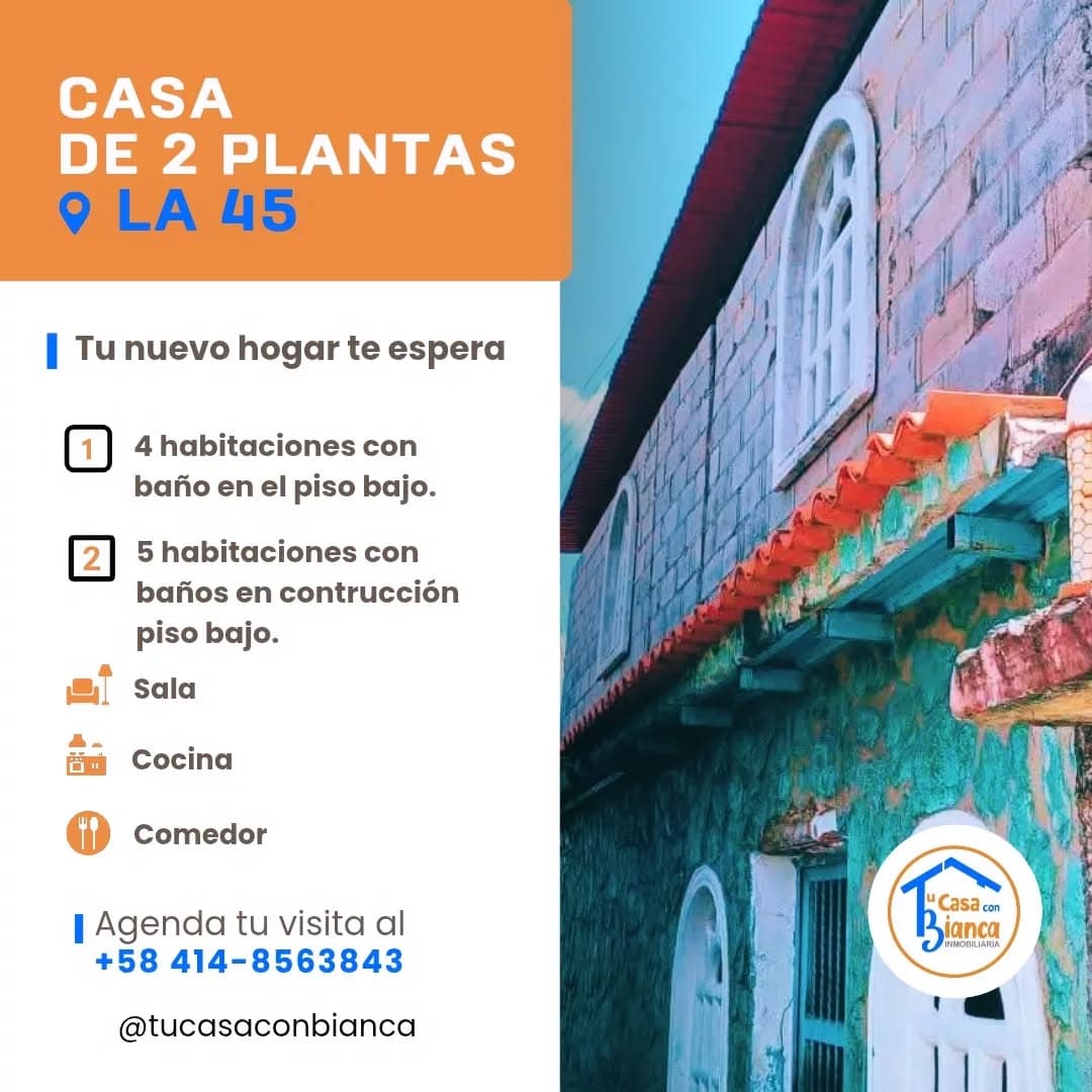 Casa de 2 plantas con 9 habitaciones en La 45 - Imagen 1