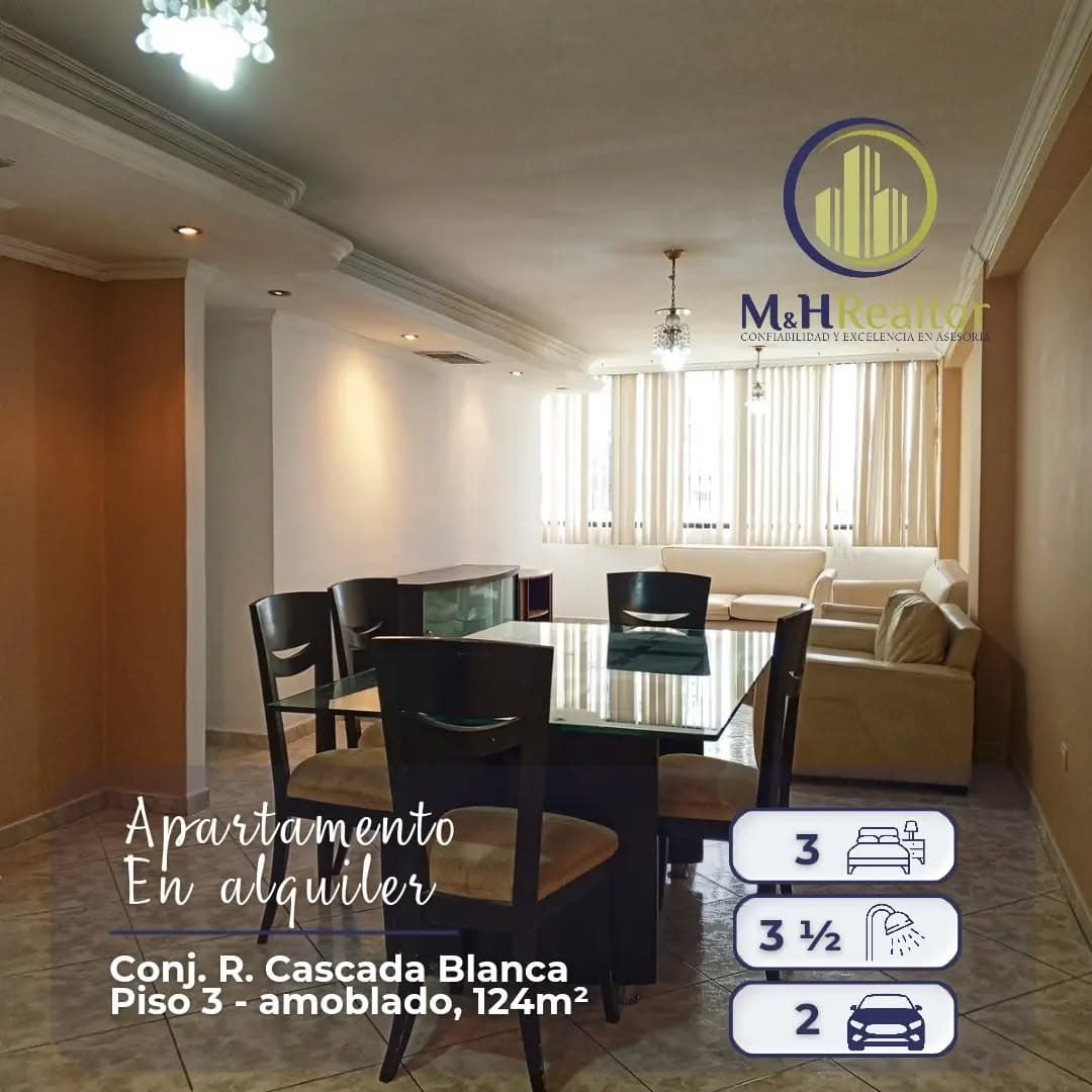 Apartamento semiamoblado en alquiler, C.R Cascada Blanca - Imagen 1