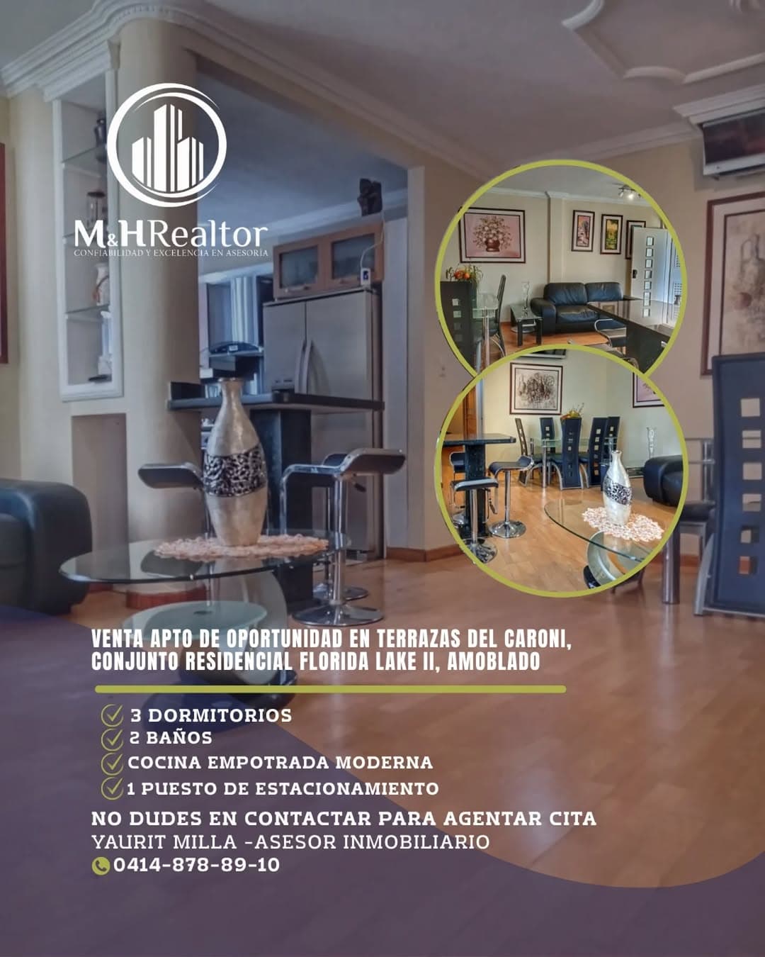 Apartamento amoblado en venta, Terrazas del Caroní, Florida Lake II - Imagen 1
